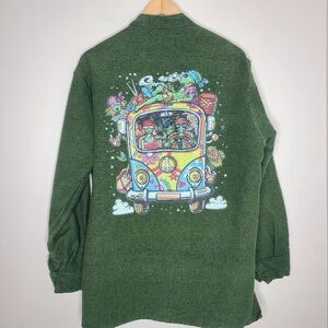 Ganesh Himal Hand Made Tunic‎ Button Down Psychadelic Hippie Aliens Size XL